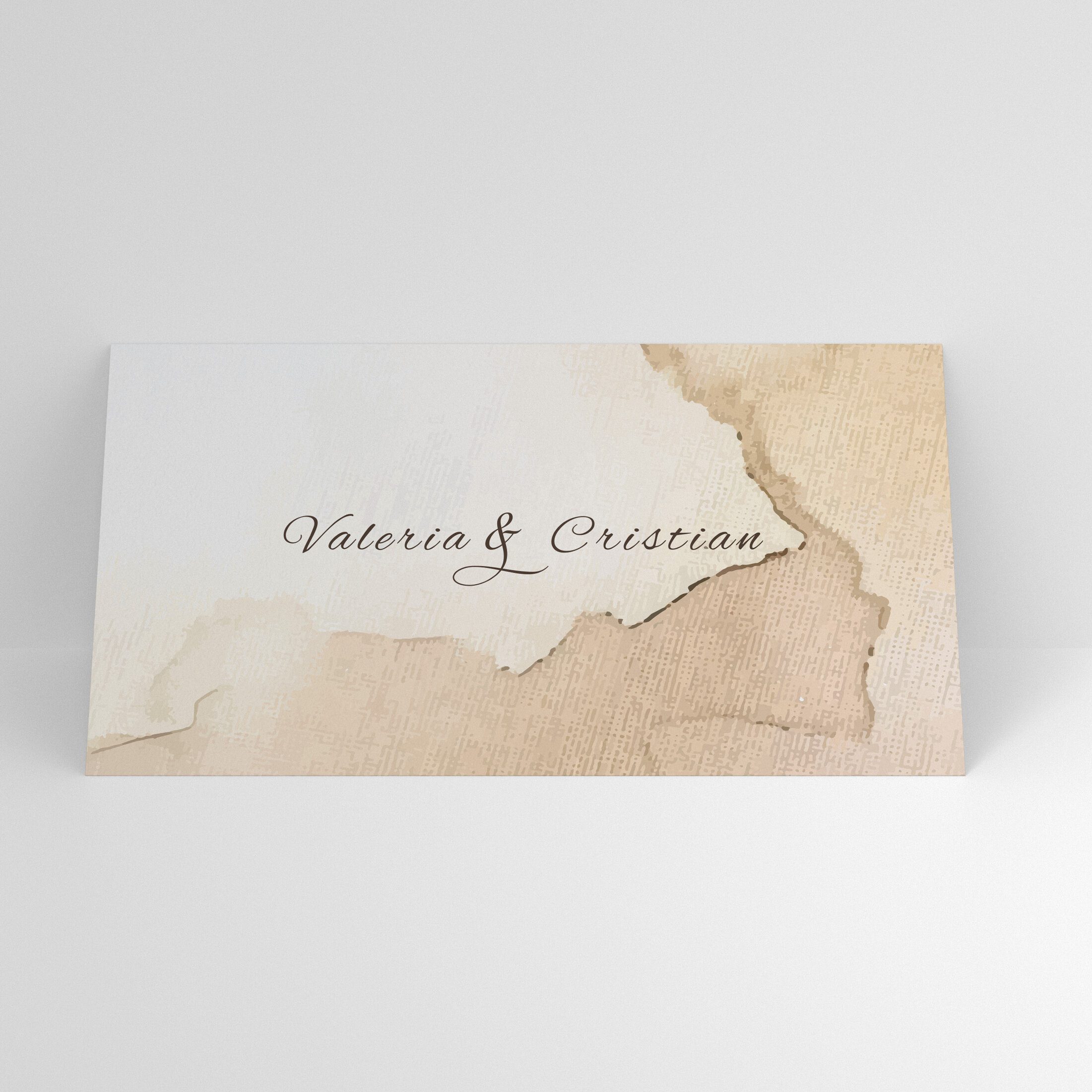 Plic de bani nunta elegant bej cu textura artistica si design minimalist