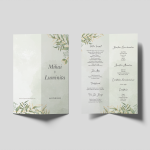 meniu nuntă eucalipt verde pastel personalizat