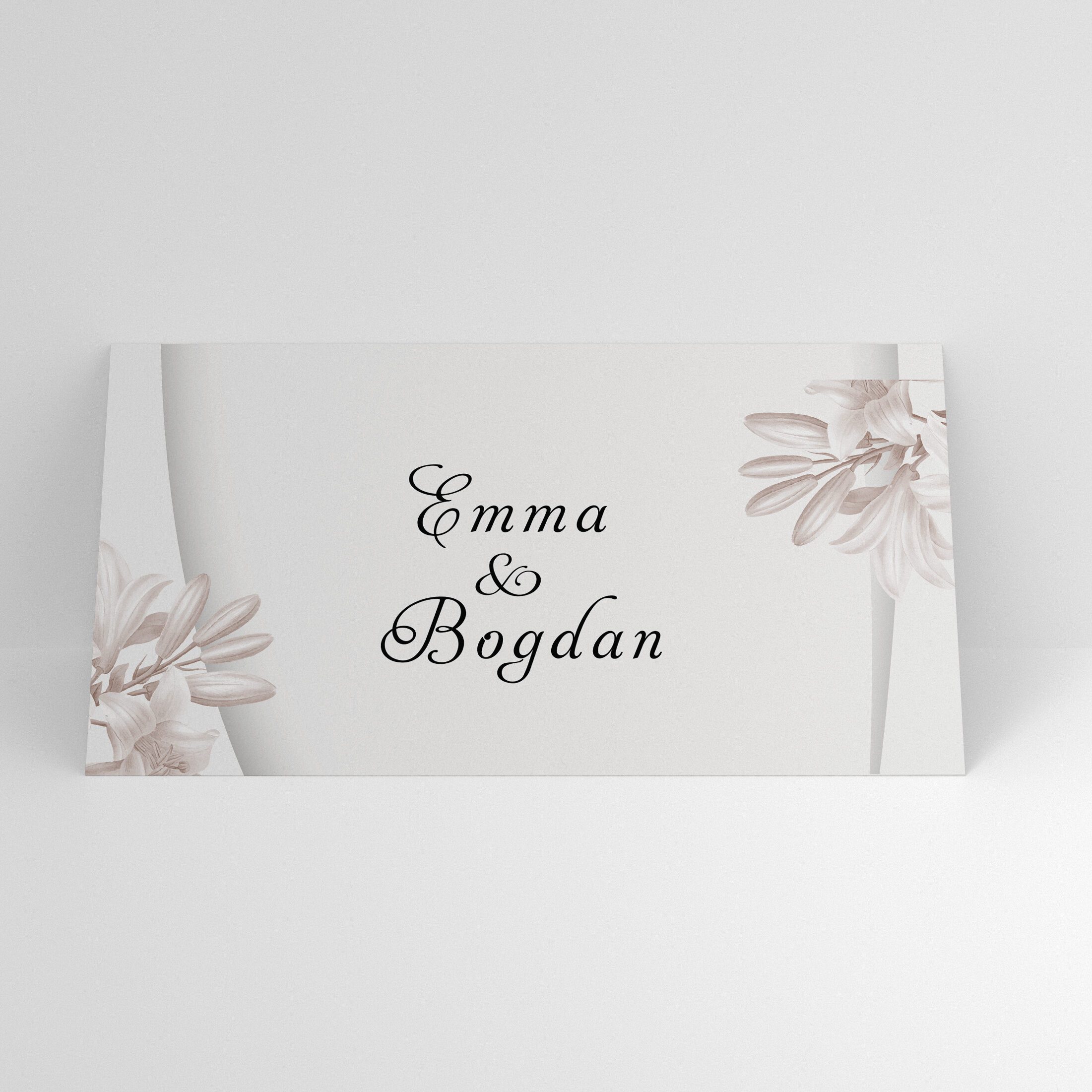 Plic de bani nuntă elegant ivory cu decor floral discret
