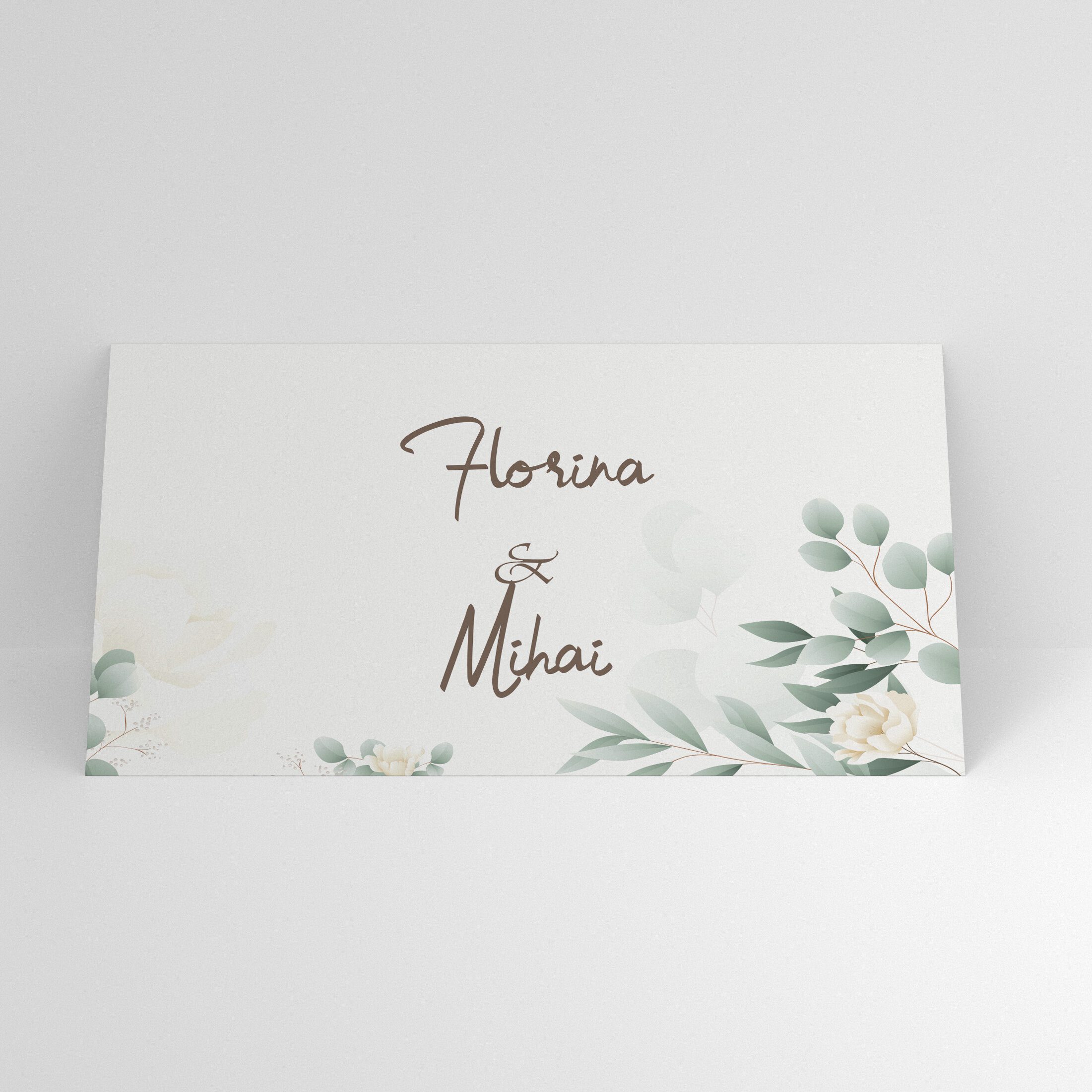 Plic de bani elegant cu frunze verzi și design floral