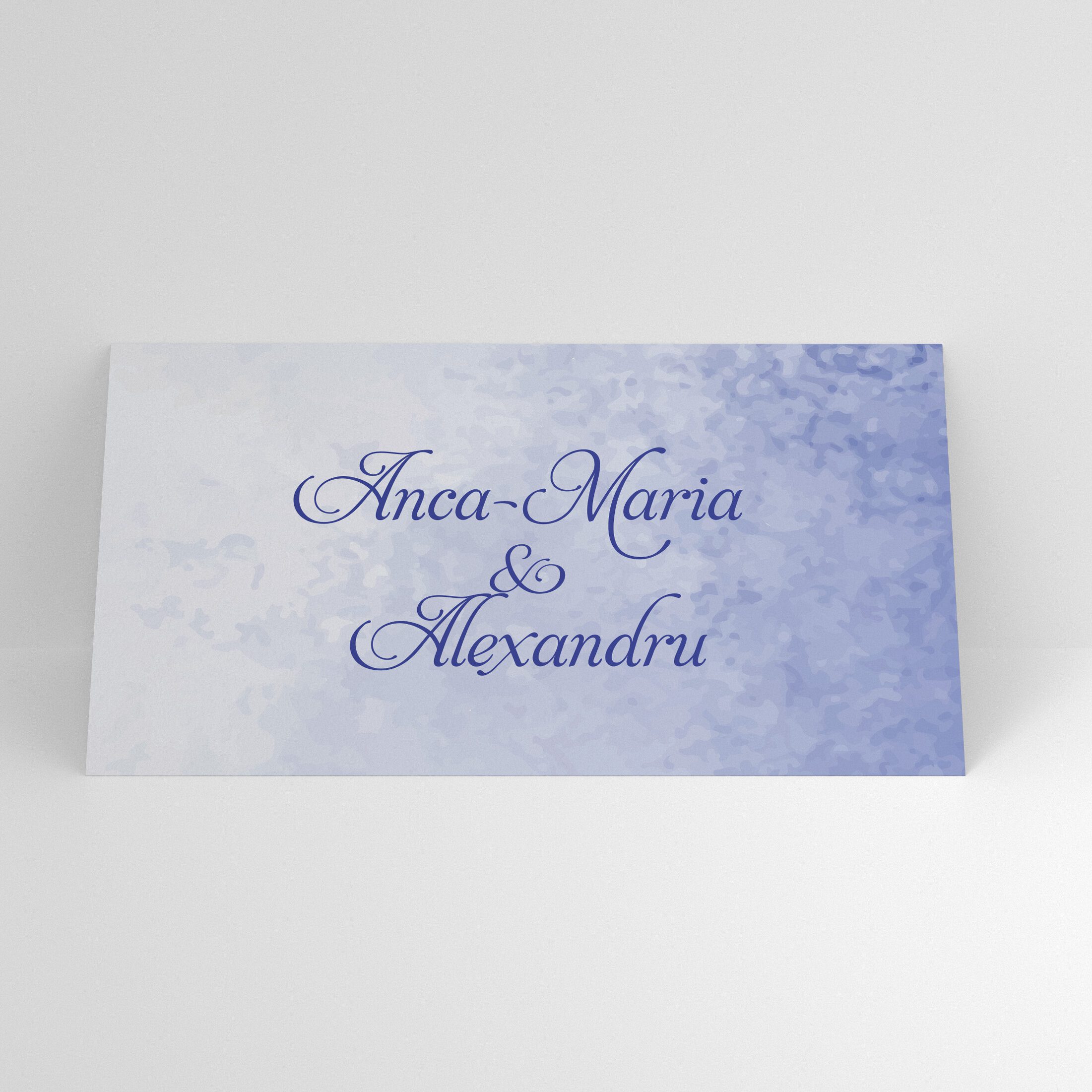 Plic de bani nuntă cu design acuarelă albastru și nume personalizate