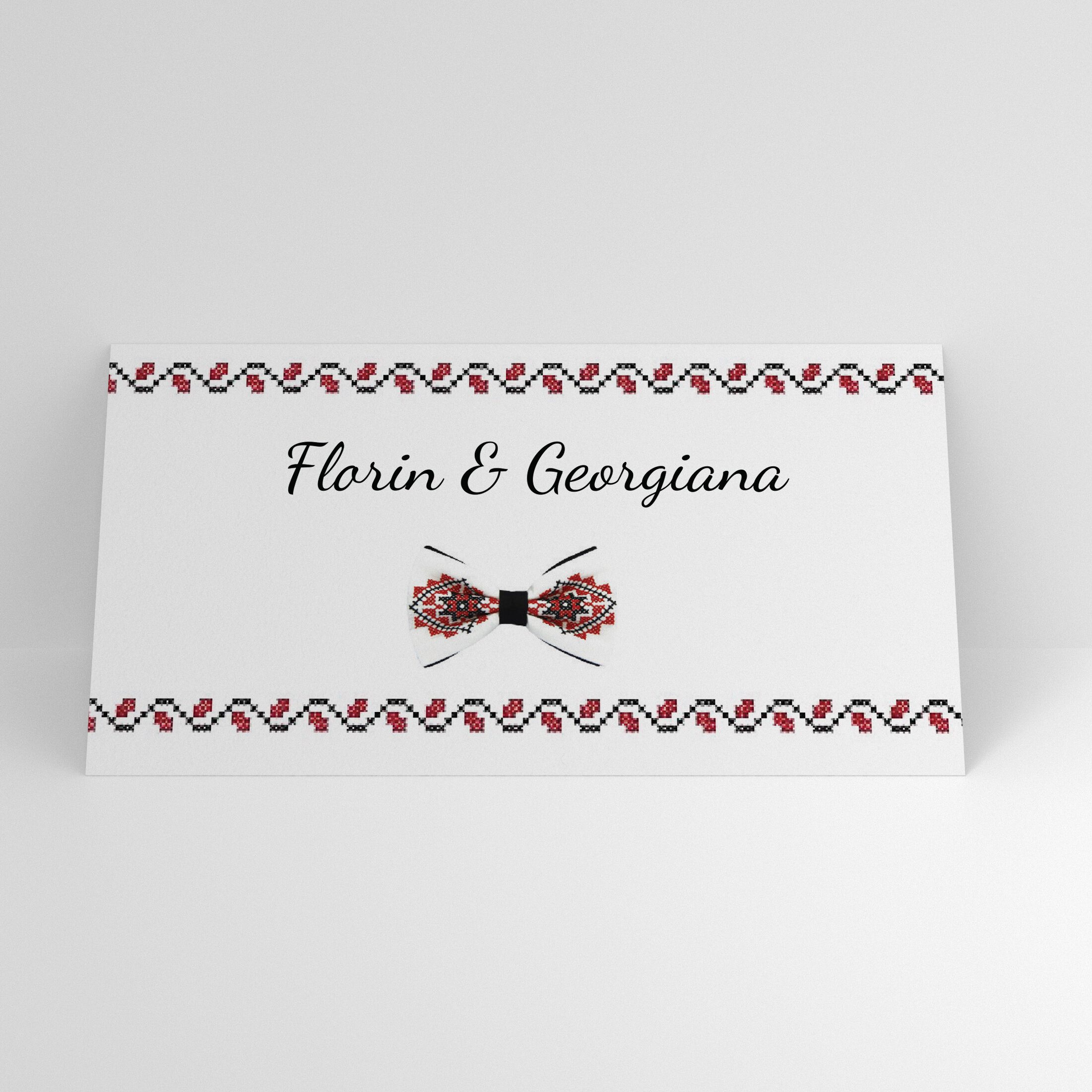 Plic de bani nunta traditional romanesc rosu negru