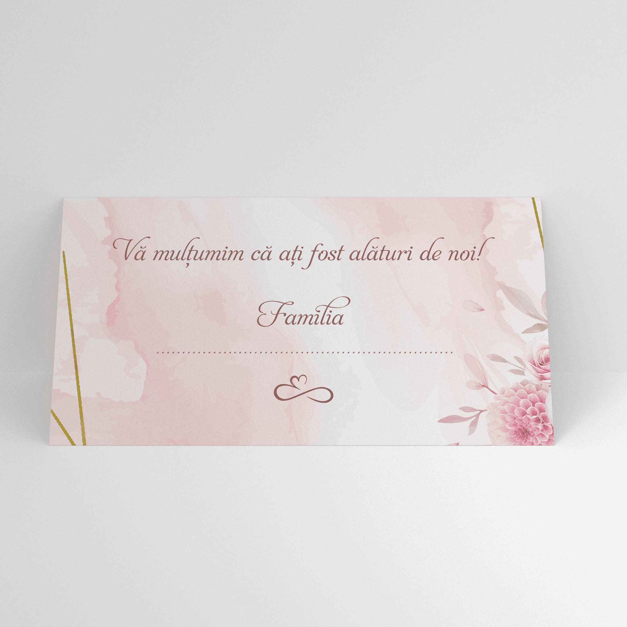 Plic de bani roz pastel cu flori delicate și design elegant