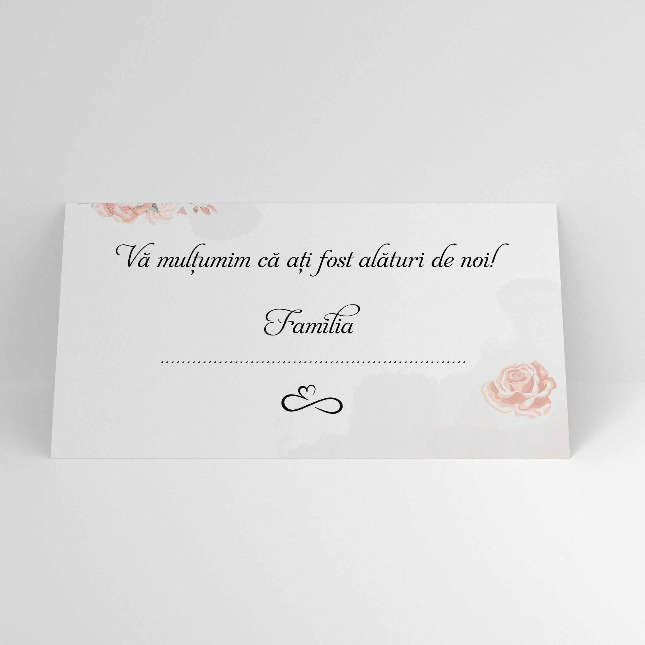 Plic de bani nuntă floral pastel cu nume personalizate, format 20x10 cm