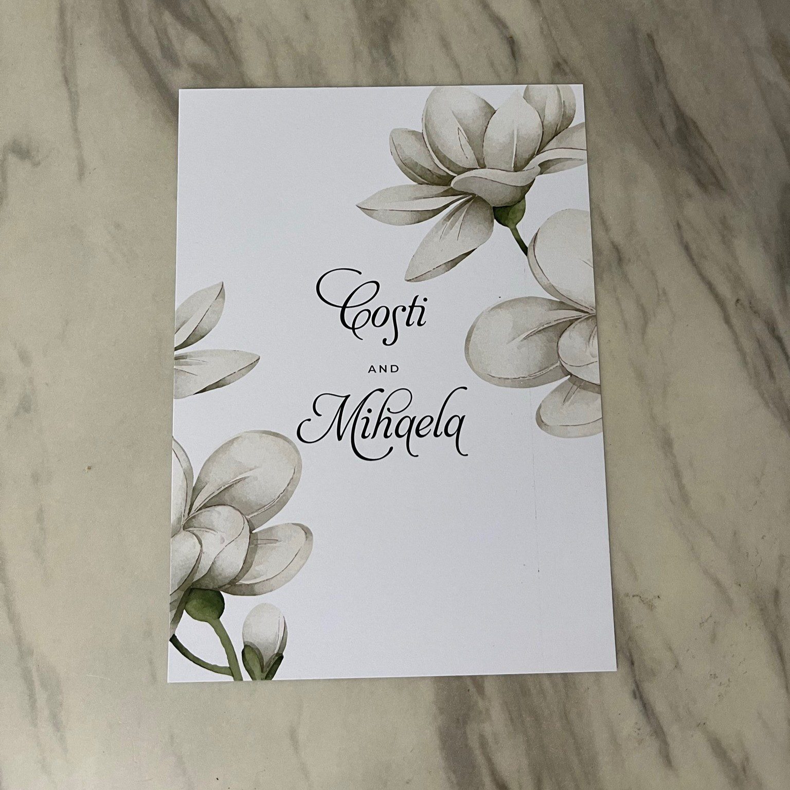 Invitație Nuntă – Model Magnolia White Elegant