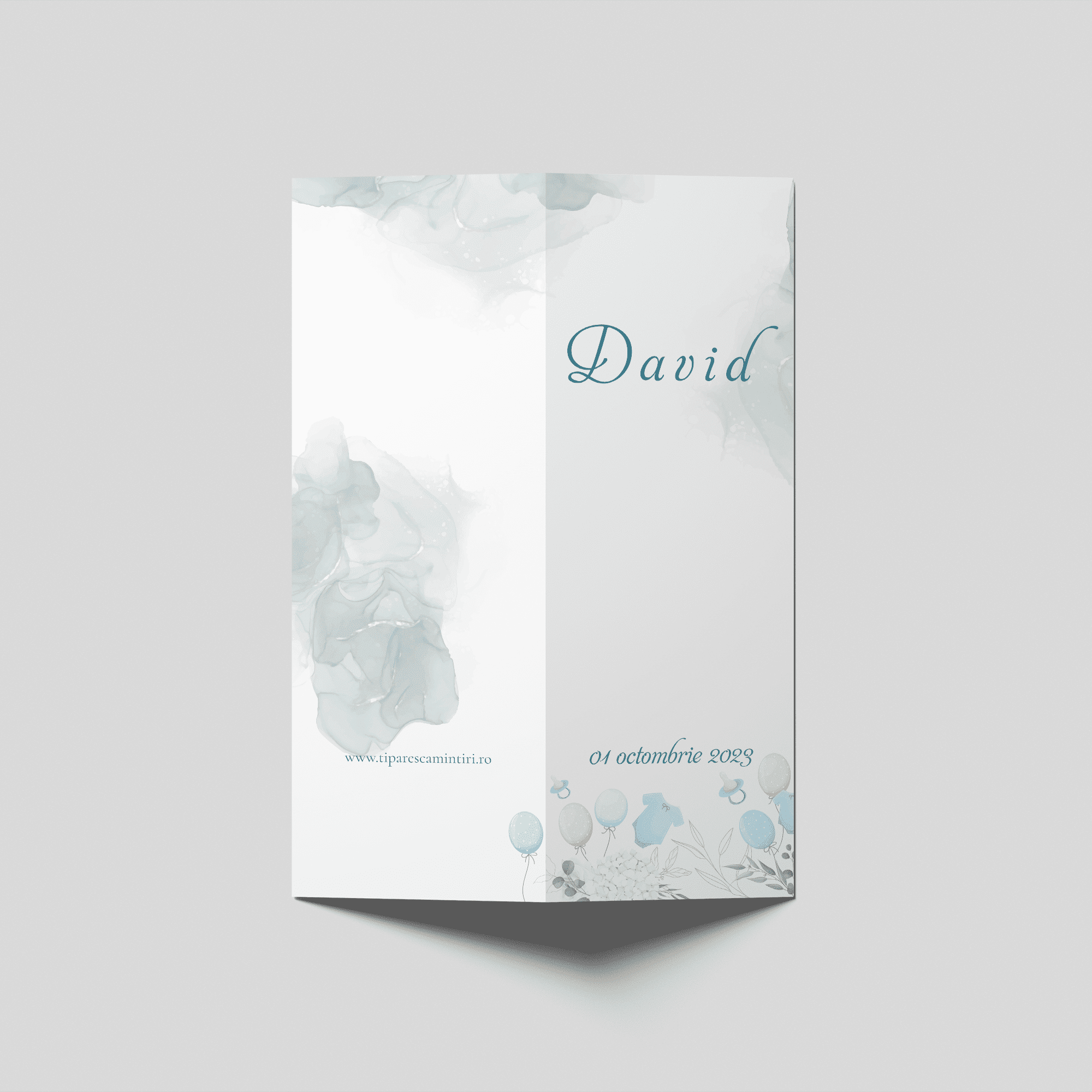 meniu botez model david pastel elegant