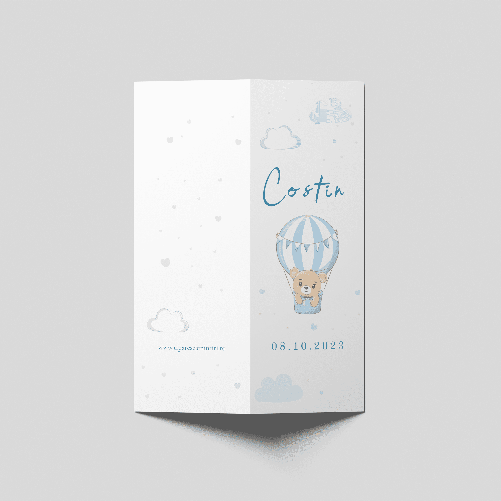 meniu botez ursulet cu balon personalizat