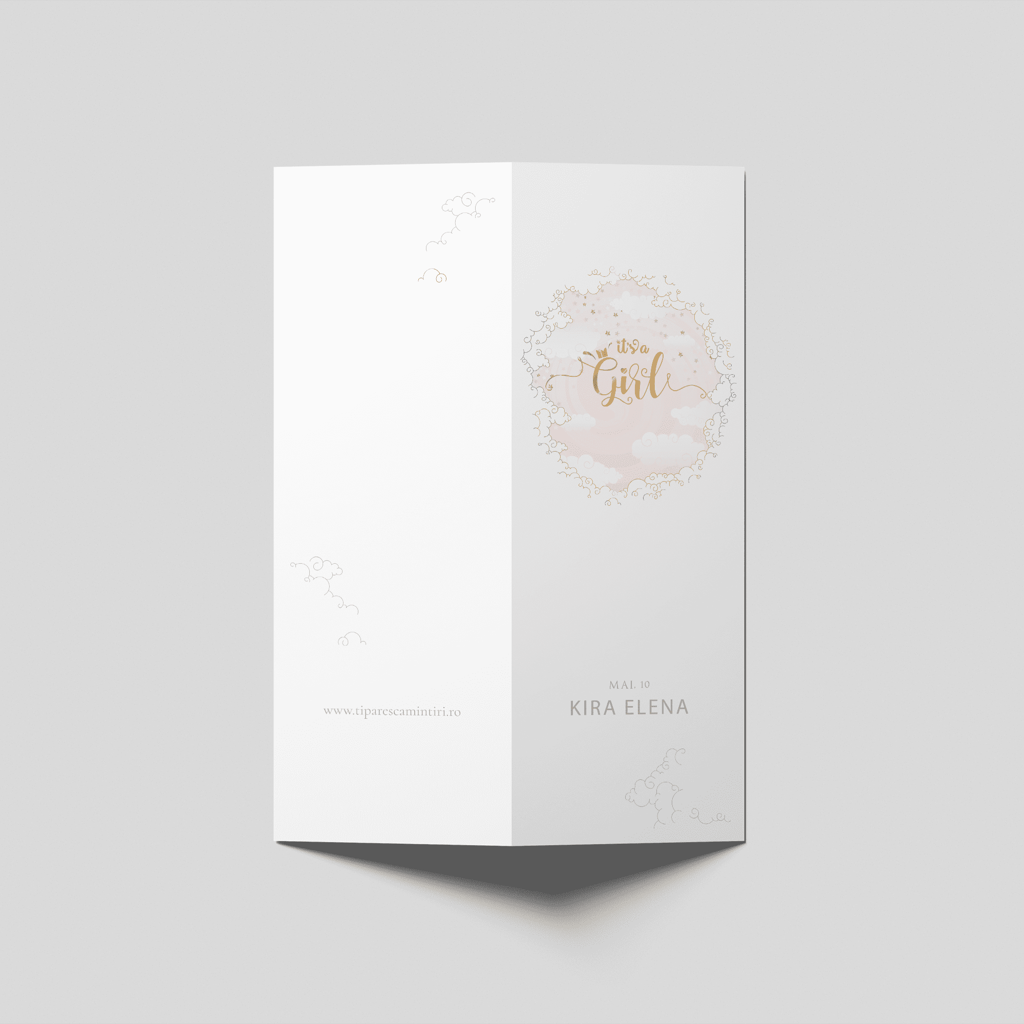 Meniu botez fetiță personalizat model girl cloud