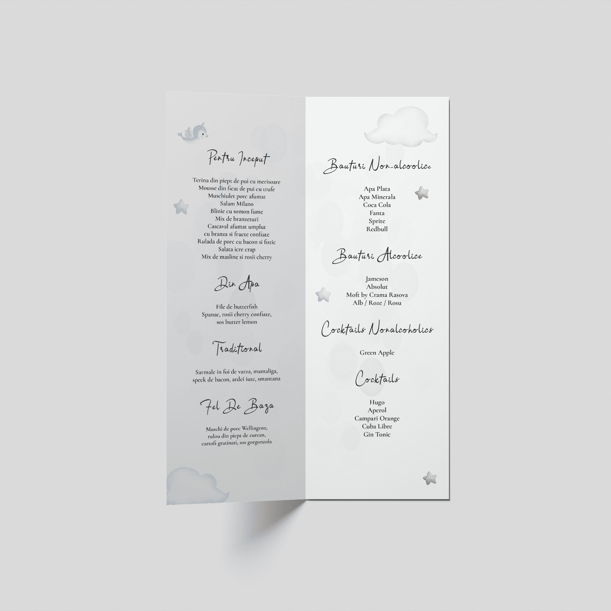 meniu botez ursulet cu baloane bleu personalizat