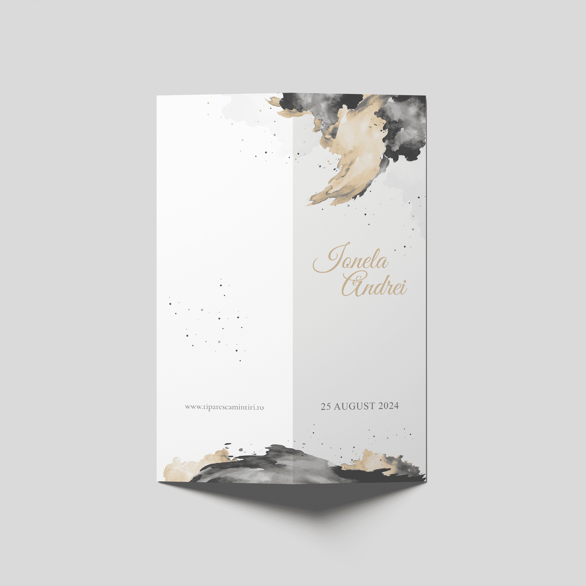 meniu nunta abstract auriu negru personalizat
