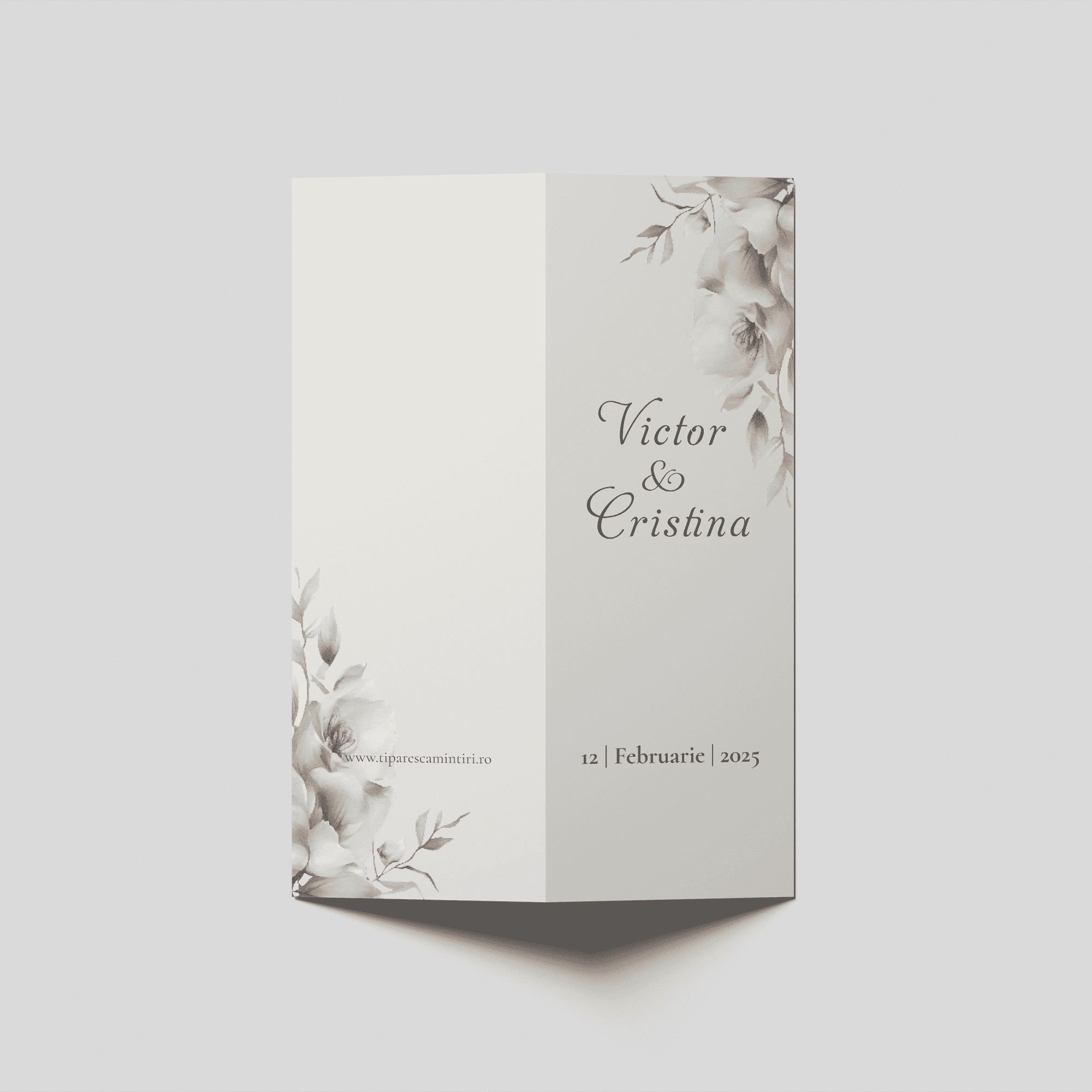 meniu nunta floral ivory elegant personalizat