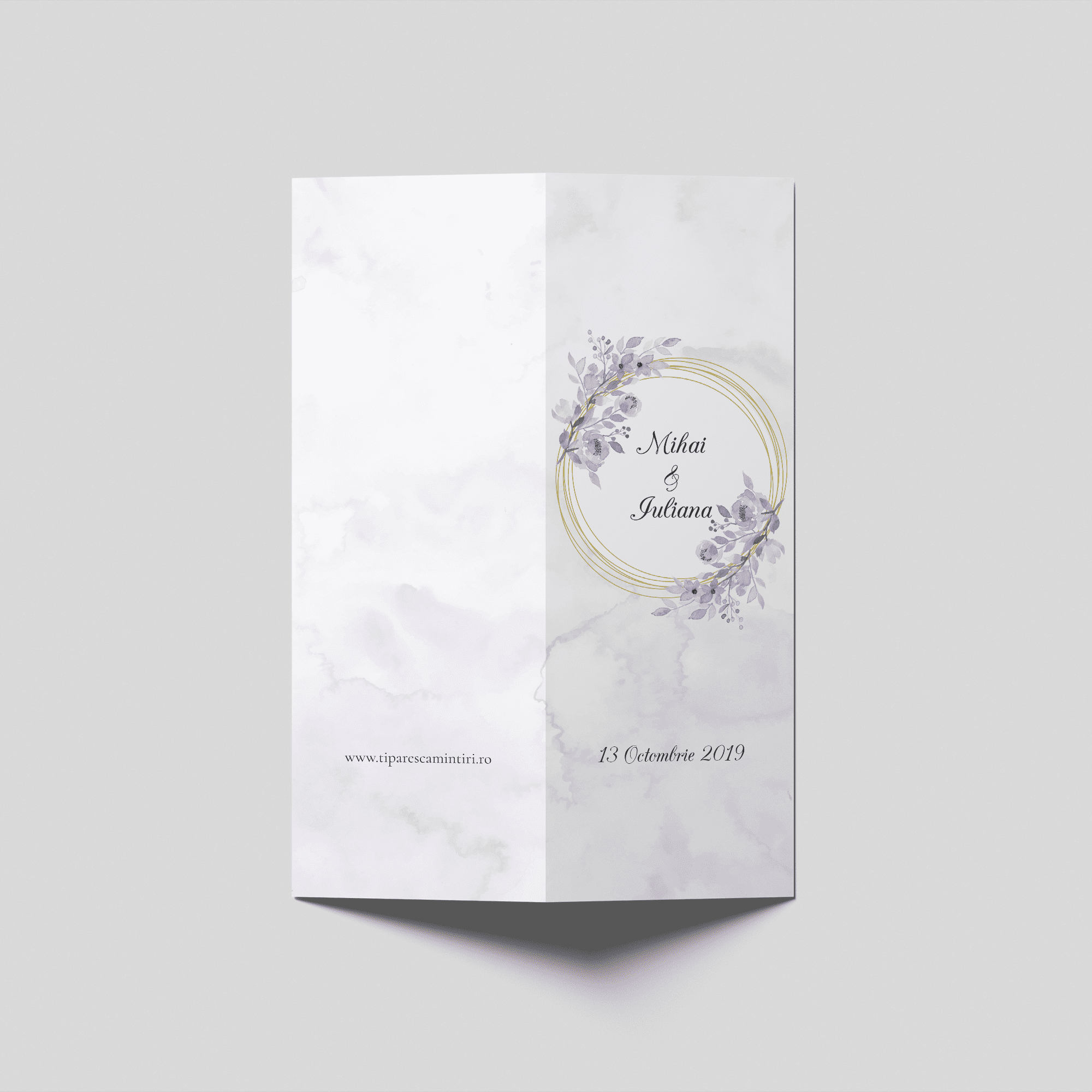 meniu nunta floral lavanda elegant personalizat