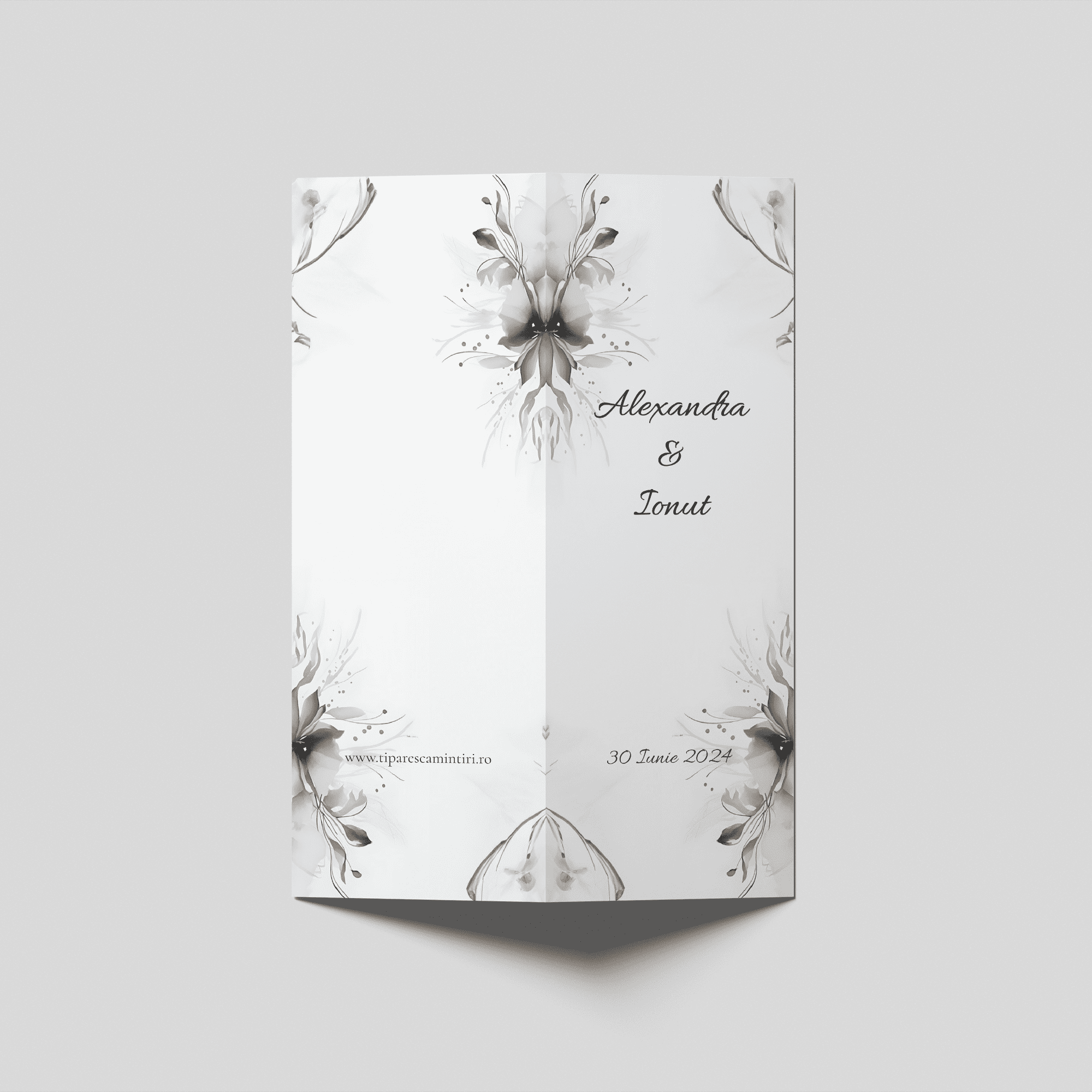 meniu nunta floral elegant simetric