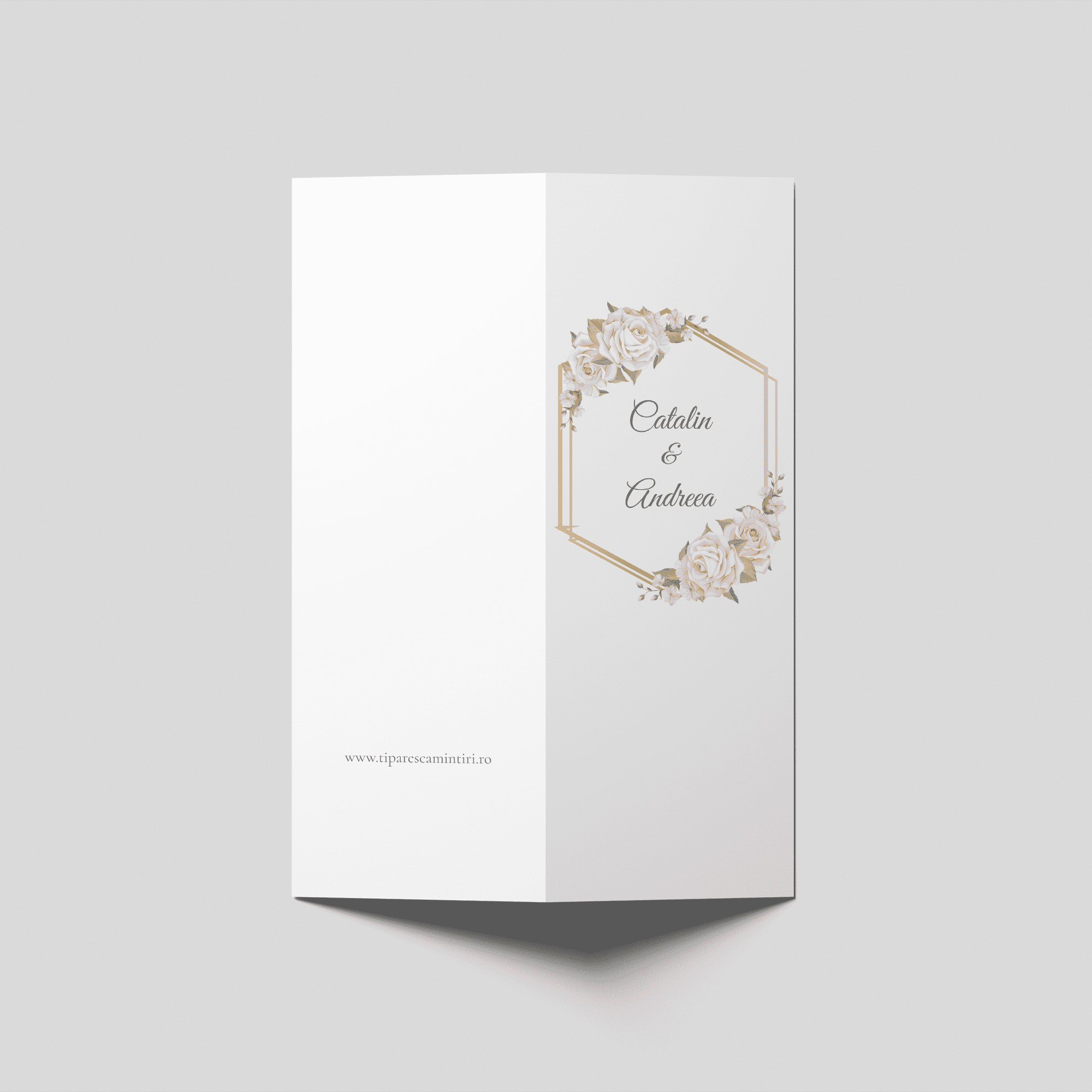 meniu nuntă ramă geometrică florală personalizat