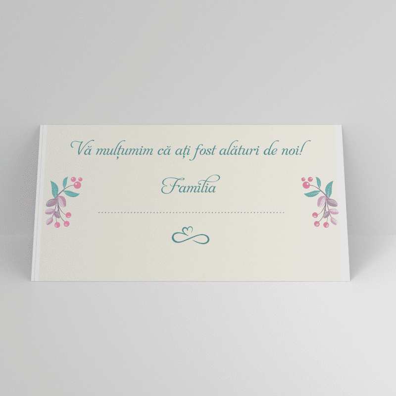 Plic de bani nunta cartoon cu mire si mireasa si flori pastel personalizat