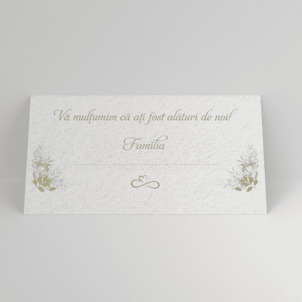 Plic de bani nunta floral ivory cu flori delicate personalizat