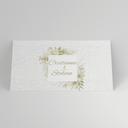 Plic de bani nunta floral ivory cu flori delicate personalizat
