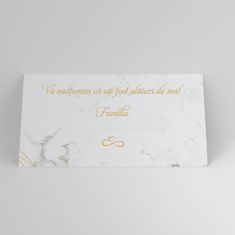 Plic de bani nunta marmura alba cu auriu personalizat