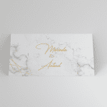 Plic de bani nunta marmura alba cu auriu personalizat